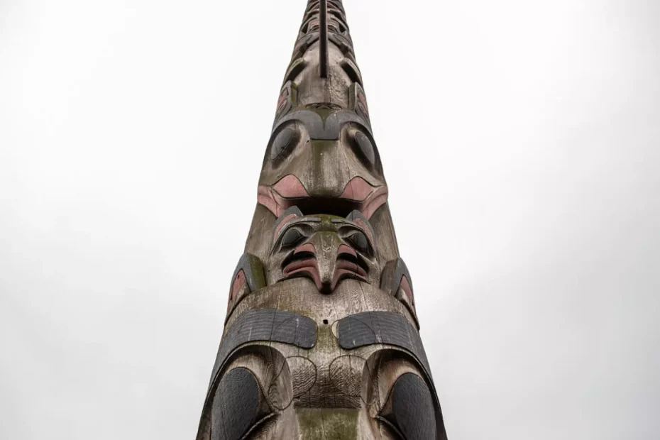 Marvin Oliver's "Untitled" totem pole in Victor Steinbrueck Park near Pike Place Market